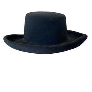 Bollman Hat Co 100% Wool Doeskin Felt Hat VTG 1970s Black #330D